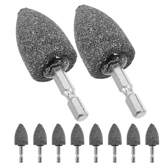 HONMEET 10Pcs Sanding Wheels with Hexagonal , Conical Shape Abrasive Grinding Discs for Drills and Material Finishing