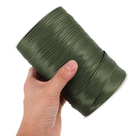 HONMEET Green Satin Bias Binding Ribbon Roll for Sewing, Craft Projects, Formal Wear, and Pilling Resistant Trim