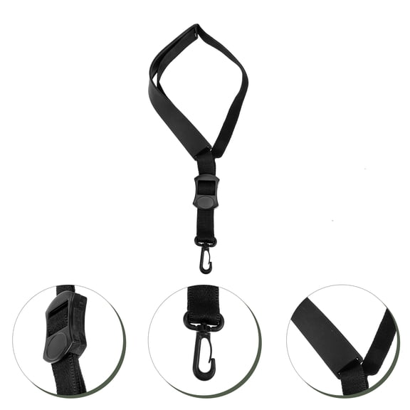 HONMEET Adjustable Black Silicone Saxophone Neck Strap for Alto Tenor Soprano - Comfortable and Music Accessory