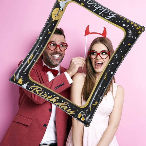 HONMEET Inflatable Selfie Photo Frame PVC Rectangular Shape for Parties and Events, 1 Set