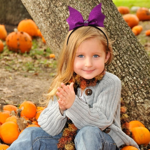 HONMEET Lightweight Violet Sequin Bat Hair Hoop - Ideal for Costume Parties and Events