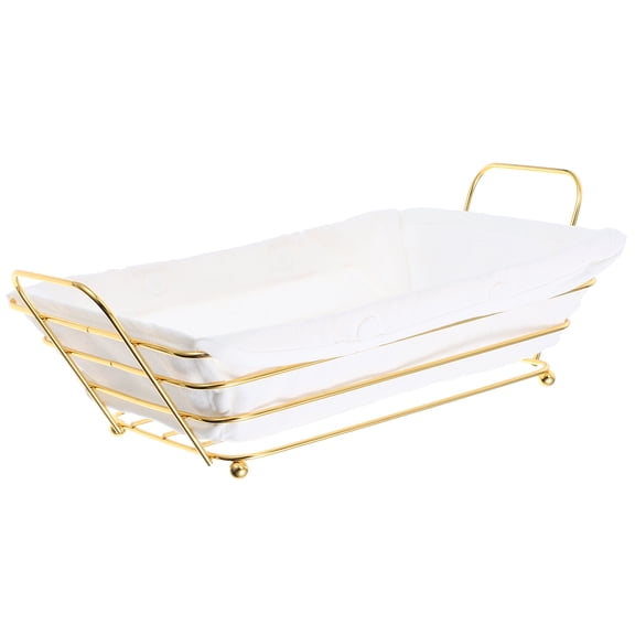 HONMEET Elegant Golden Metal Wire Basket for Bread, Fruits, Kitchen Storage and Organization with Stylish Design