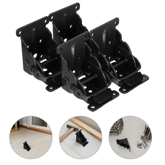 HONMEET Set of 4 Heavy Duty Self-Closing 90 Degree Positioning Hinges Rolled Steel Space Saving Hardware