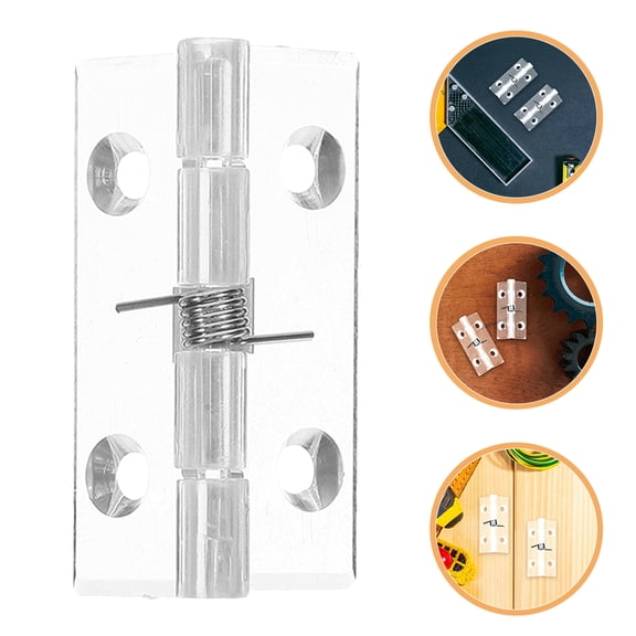 HONMEET Set of 6 Transparent Invisible Door Hinges Acrylic and Stainless Steel for Bedroom and Commercial Door Use