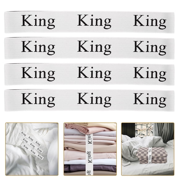 HONMEET Adjustable Elastic Bed Sheet Bands, Multi-Color Polyester Straps for and Storage, 4 Pieces Set