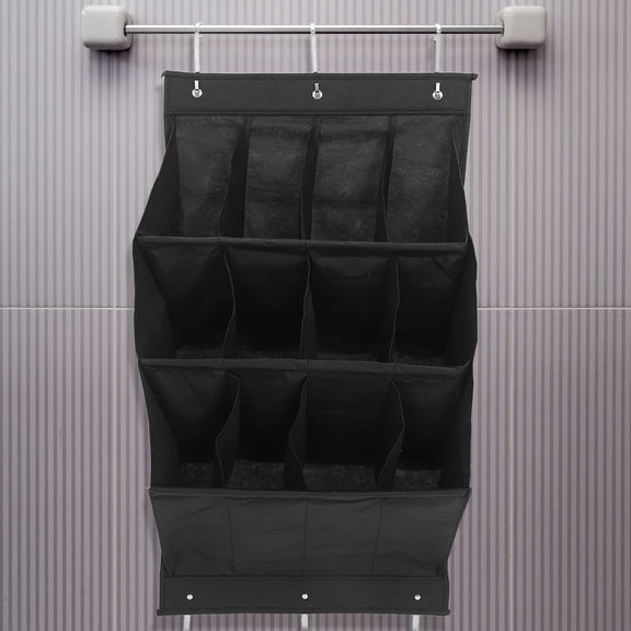 HONMEET Shoe Organizer For Boots Black Polyester Use Closet Shoe Organizer 1Pack