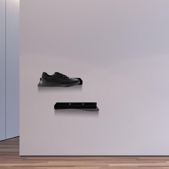 HONMEET Black Acrylic Shoe Rack Mounted Sneaker Display Stand Organizer for Shoes Storage and Display