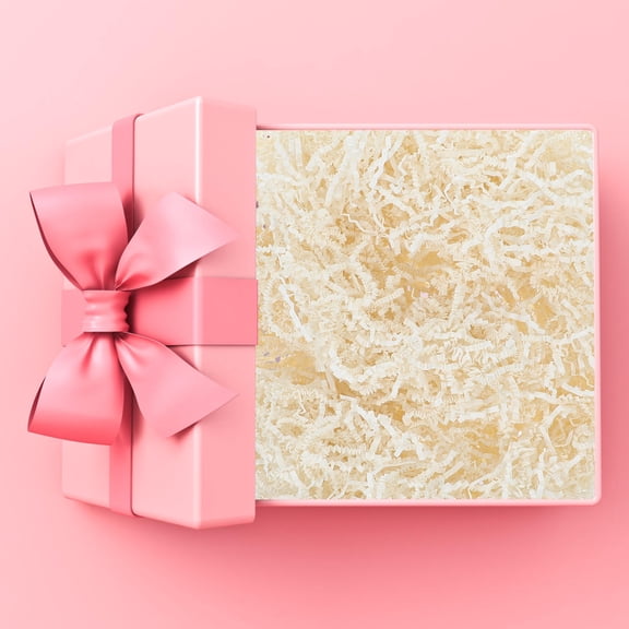 HONMEET Ivory Crinkle Paper Shredded Filler for Boxes and Packaging, Elegant Decorative Filling Material, 1 Pack