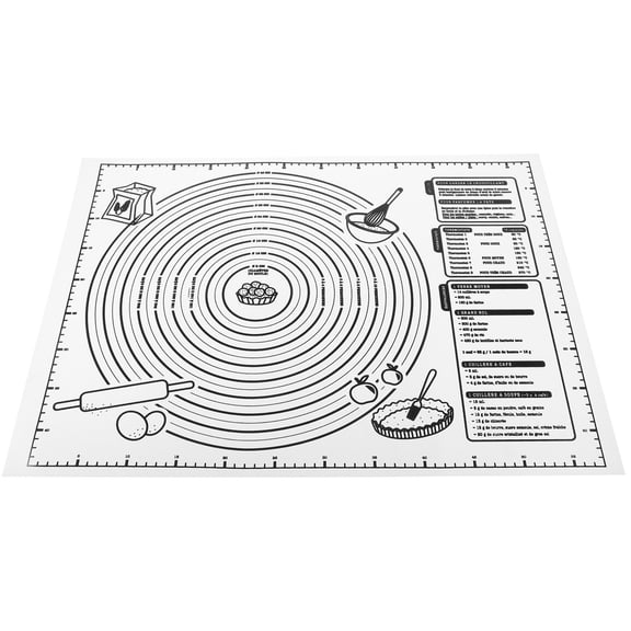 HONMEET White Silicone Pastry Mat Non-Stick Rolling Dough Mat Reusable Baking Mat for Kitchen Cooking and Baking Accessories