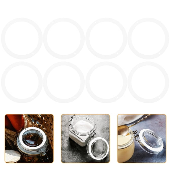 HONMEET White Silicone Reusable Jar Seal Bands for Airtight Canning, Food Storage, and Preservation