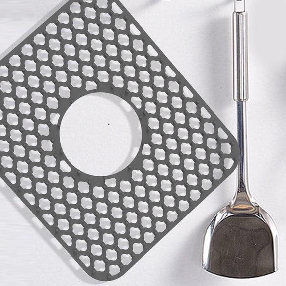 HONMEET Grey Silicone Sink , Dishwasher Grid for Kitchen Sink Drain