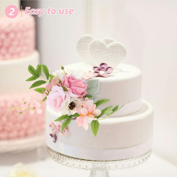 HONMEET Romantic Cake Flowers Artificial Pink 1Pcs