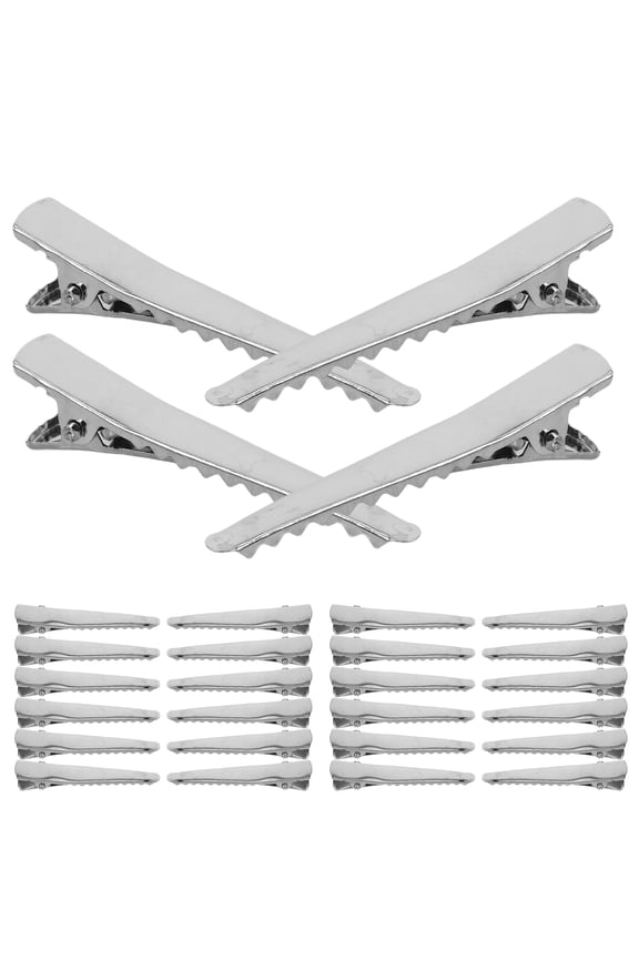 100Pcs Silver Clips for Hair Sectioning Duckbill Hair Clips for Women Styling Clamps