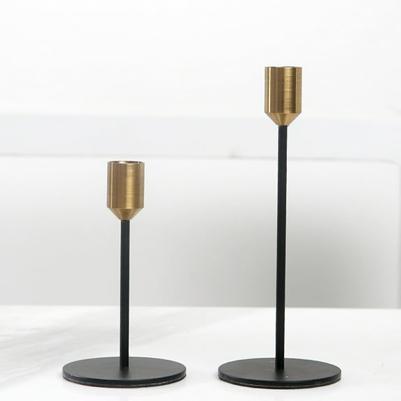 HONMEET Iron Candle Holder with Glue Round Base for Festival Wedding Decoration