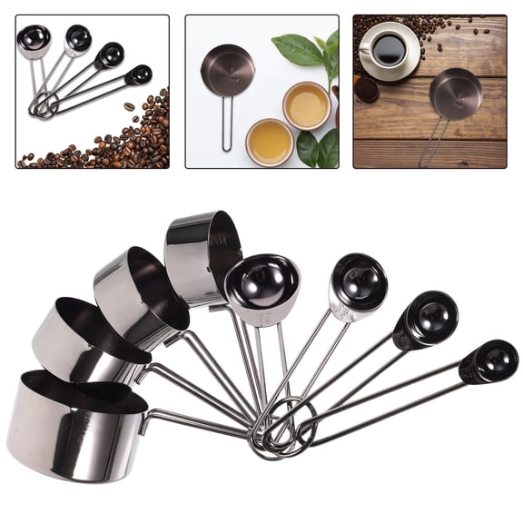 HONMEET 4-Piece Cat Design Measuring Spoons Set, 430 Stainless Steel, Black Kitchen Baking Tools for Precise Cooking and Baking