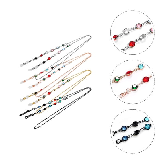HONMEET Retro Style Women's Decorative Eyeglass Chains, Anti-Lost Straps, Assorted Colors, Fashionable Eyewear Accessories