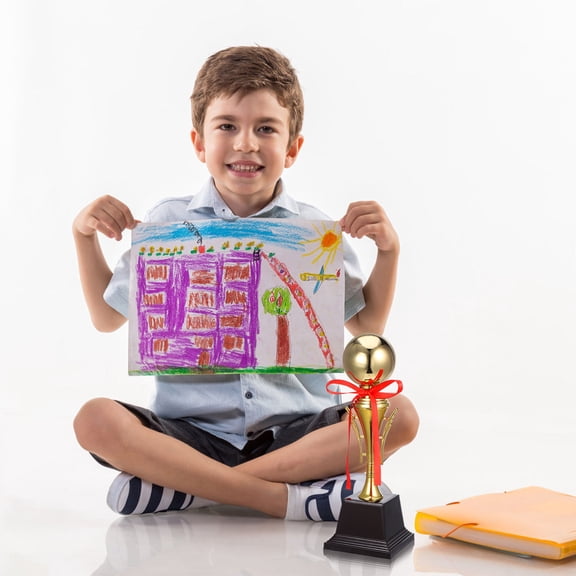 HONMEET Golden Metal Trophy Cup for Sports Awards, Soccer and Football Competitions, Decorative and