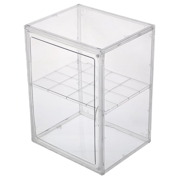 HONMEET Clear Acrylic Display Case with Easy Access Door for Collectible Figurines Storage and