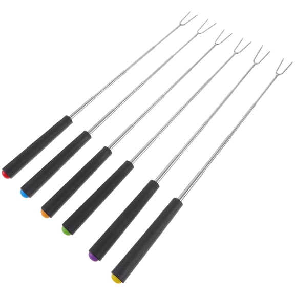 HONMEET Stainless Steel U Shaped BBQ Forks 6pcs Reusable Grilling Tools Outdoor