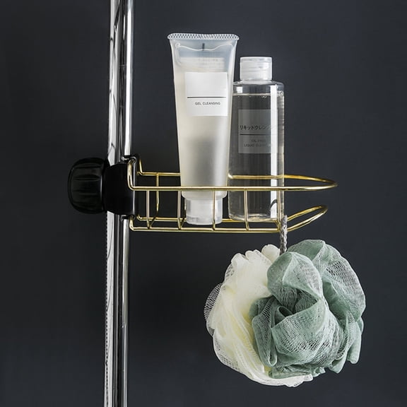 HONMEET Stainless Steel Soap Shelf Golden Faucet Storage Rack Clamp Design for Kitchen Draining