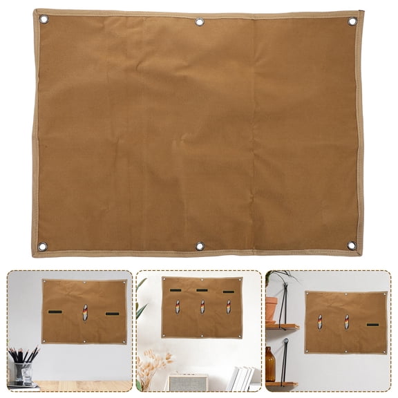 HONMEET Foldable Khaki Badge Patch Panel for Wall Mount with Versatile Armband Holder and Display Organizer