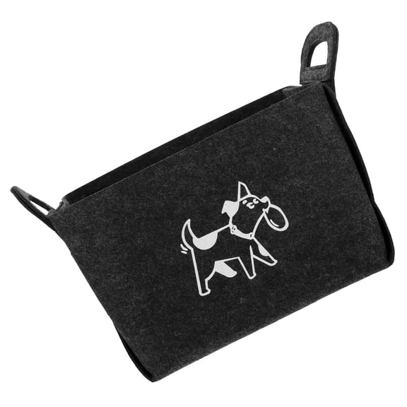 HONMEET Toys Storage Box Felt Material Square Shape Handle Design Dark Grey 1Pcs 12.2X10.4X8.7In