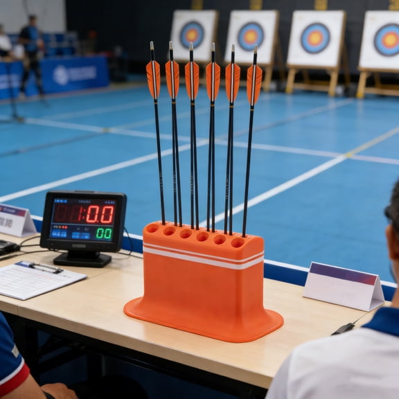 HONMEET Tabletop Arrow Organizer Rack Orange with Slots for Archery Equipment Storage and Display