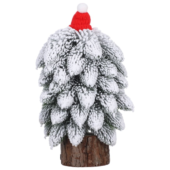 HONMEET White Artificial Pine Tree Tabletop Decoration, 1 Set for Holiday Festive Home and Office Atmosphere Enhancement