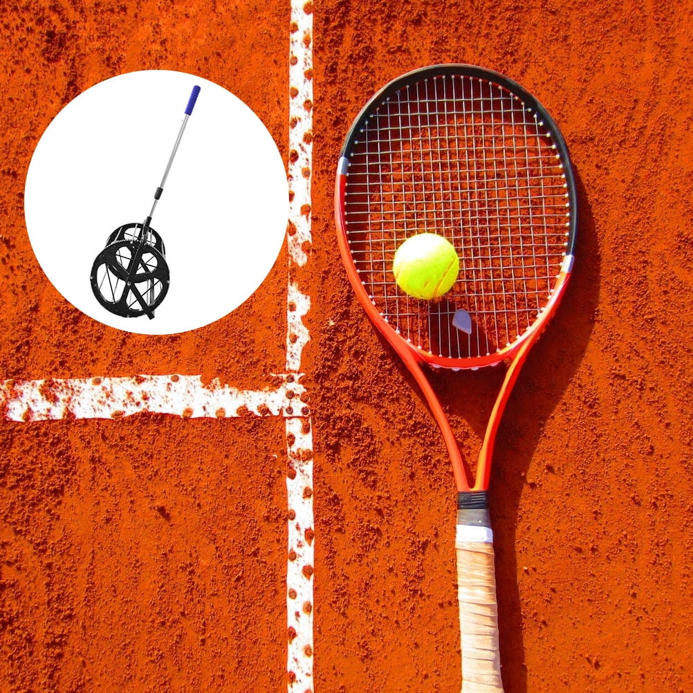 HONMEET Tennis Ball Picker with Rolling Basket for Sport Assorted Color 55 Ball Capacity Easy One Hand Operation