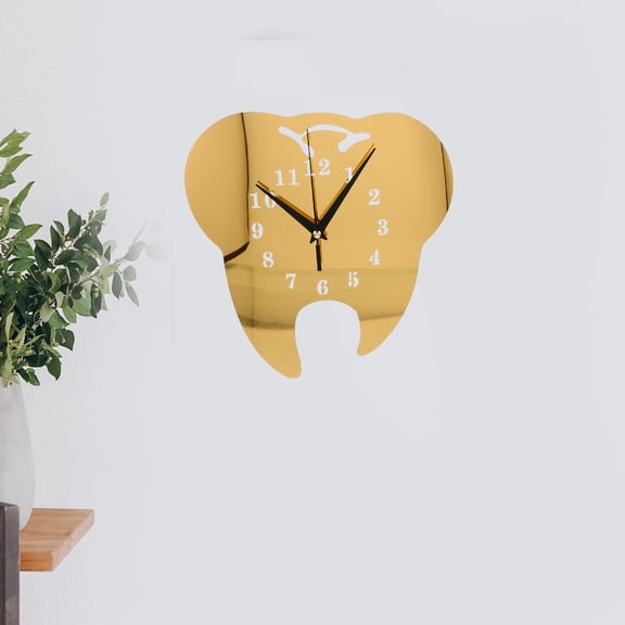 HONMEET Silent Tooth-Shaped Wall Clock, 1 Piece - Quiet Non-Ticking Decorative Clock for Home, Office, and Bathroom