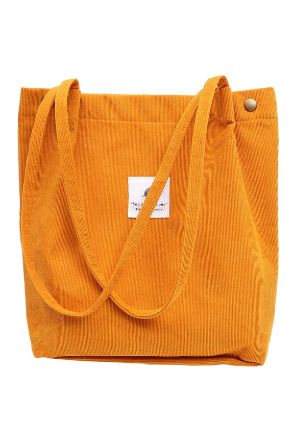Tote Bag 1Pcs Yellow Color Large Capacity For Women Men Students Travel School Canvas Bags