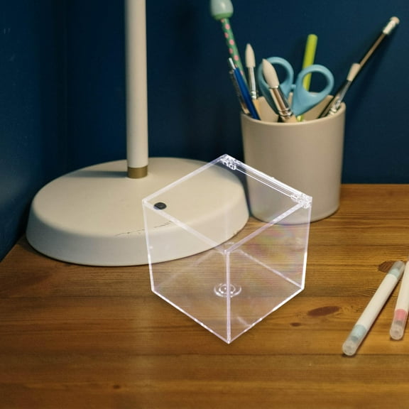HONMEET Clear Acrylic Display Case Storage Box for Collectibles, Models, Figurines with Modern Protective Showcase Design
