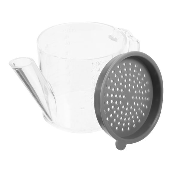 HONMEET Transparent Oil Separator Kettle with Built-in Strainer for Easy Fat Separation and Storage, Kitchen Cooking Tool