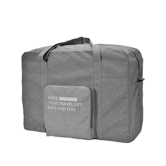 HONMEET Lightweight Grey Travel Duffel Bag with Foldable Design and Trolley Sleeve, Luggage Tote for Men and Women
