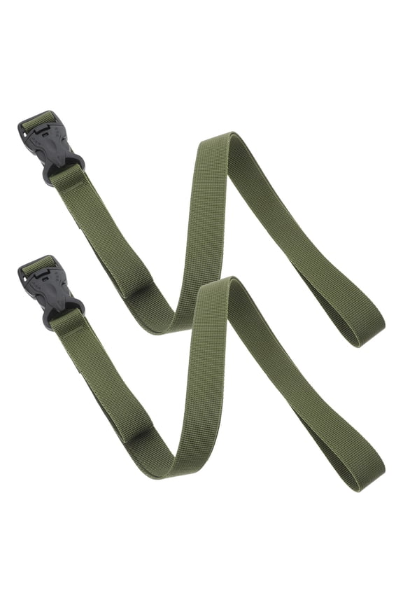 Olive Green Luggage Packing Belt Alloy Buckle Adjustable Suitcase Strap 2Pcs