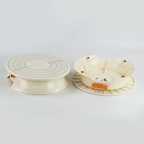 HONMEET Yellow Rotating Cake Stand with Textured Non- Platform for Cake Decorating, Display, and Baking Presentation