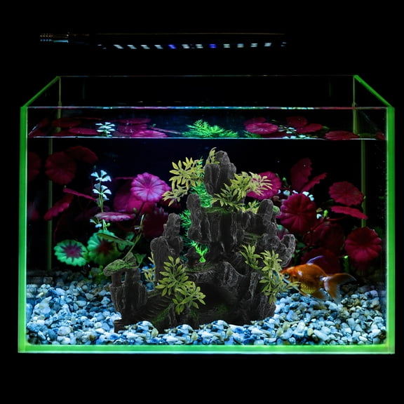 HONMEET Turtle Tank Decorations Mini Resin Rockery Model Natural Aquarium Decor for Freshwater and Turtle Tanks 1 Piece
