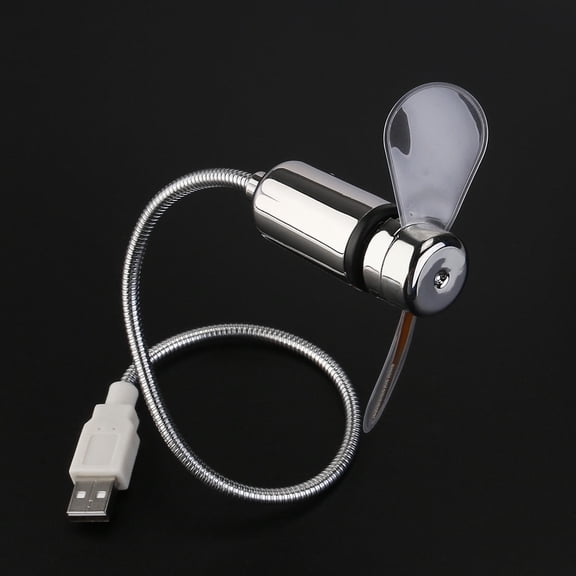 HONMEET USB Clock Fan with Programmable LED Text Soft Blades and Metal Flexible Neck for Desktop