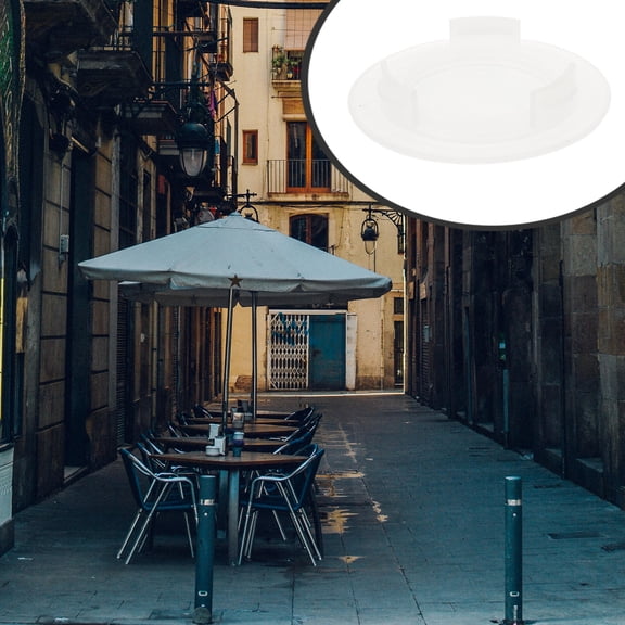 HONMEET 5Set White Plastic Patio Table Hole Plug Set Stabilizes and Aligns Umbrella Bar for Outdoors