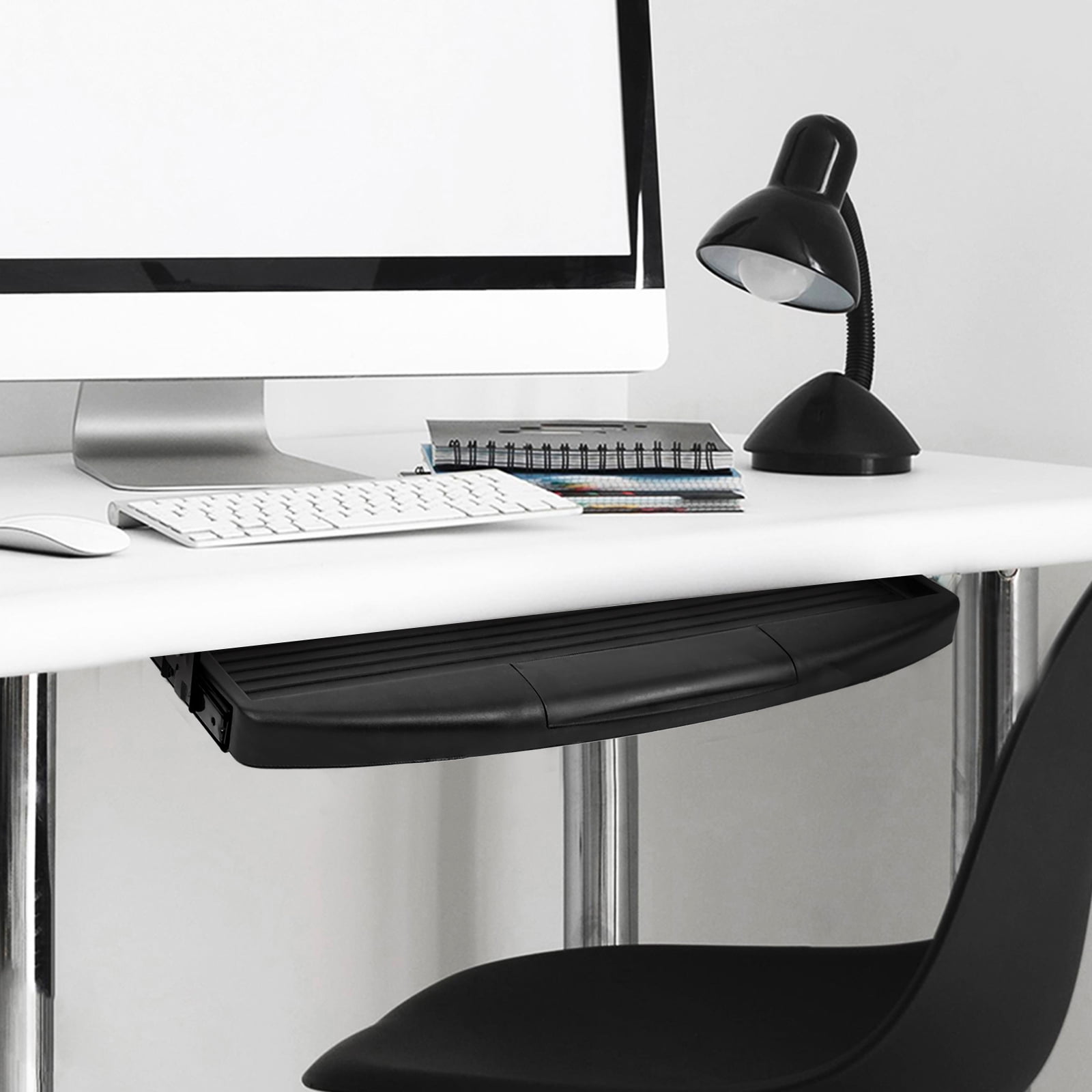 HONMEET Sliding Under Desk Keyboard Tray with Drawer for Home Office Organization and Space Saving Solution
