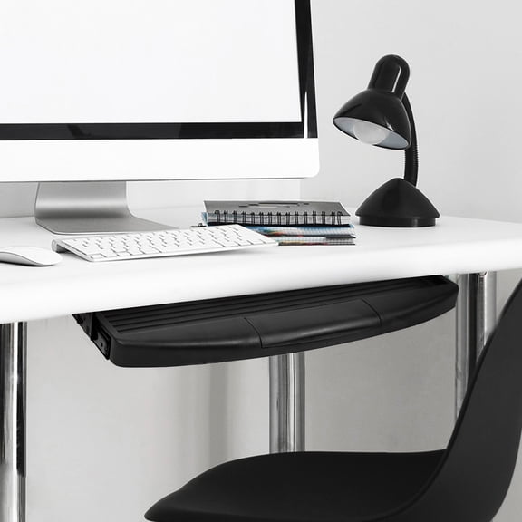 HONMEET Sliding Under Desk Keyboard Tray with Drawer for Home Office Organization and Space Saving Solution