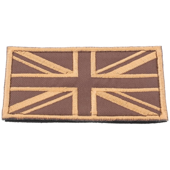 HONMEET Brown Embroidered British Flag Patch for Clothing with Durable Sew on Design
