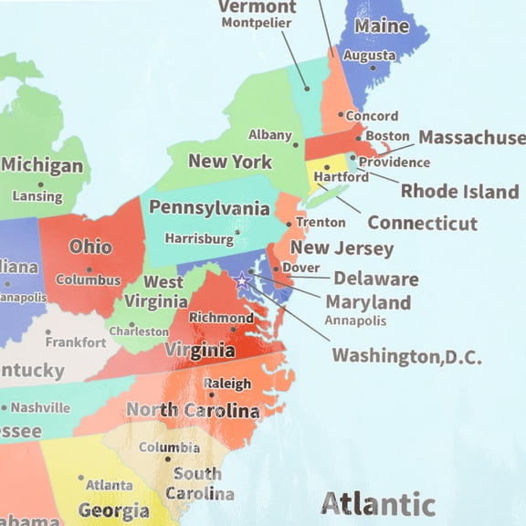 HONMEET Usa Map Poster for Classroom Geography Education with Wear Resistant and Clear Printing