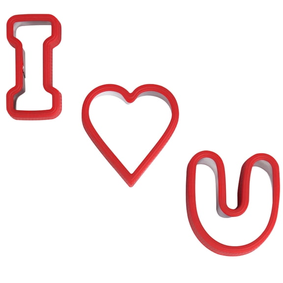 HONMEET Valentine's Day Cookie Cutter Stainless Steel Red DIY Biscuit Mold Lovely Shape 3pcs