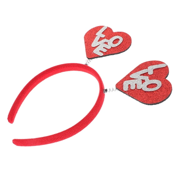 HONMEET Valentine's Day Love Headband Red Glitter Photo Props 1Pcs For Women Photo Shoots