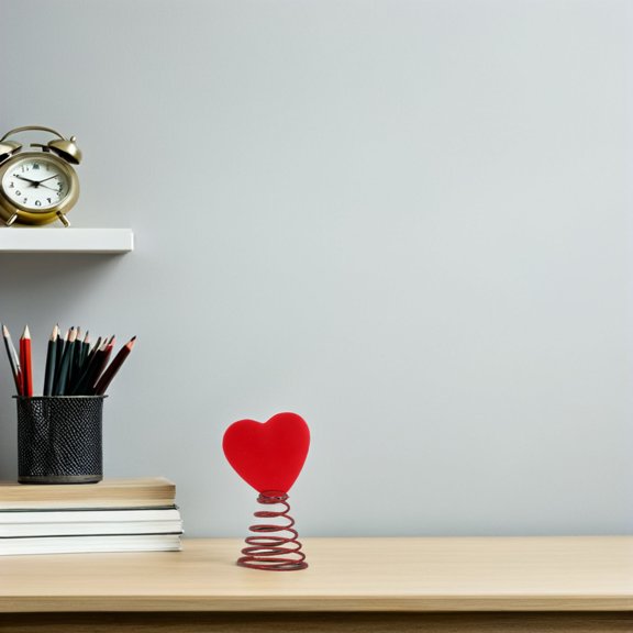HONMEET Romantic Red PVC Heart Tree Top Ornament for Valentine's Day