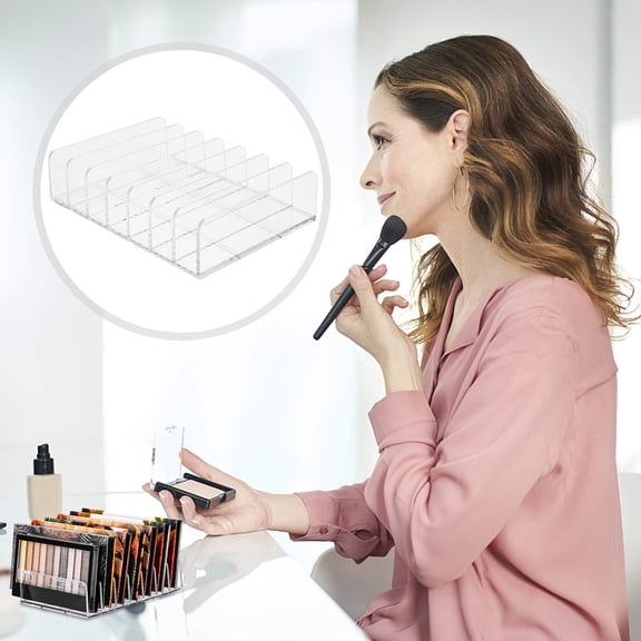 HONMEET Transparent Makeup Organizer for Countertop Storage, Cosmetic Holder with Multiple Compartments for Beauty Tools