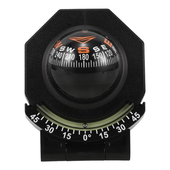 HONMEET Vehicle Mountable Black Auto Compass with Night Glow for Outdoor and Marine Use