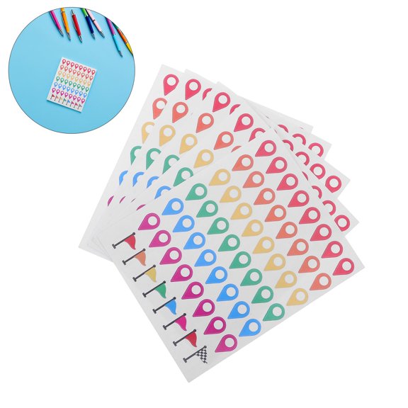 HONMEET Vibrant Color Coded Map Dots for Travel Location Marking and Repositionable Map Labels