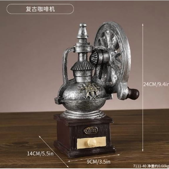 HONMEET Vintage Resin Coffee Maker Decor Multi Color for Elegant Office Accent